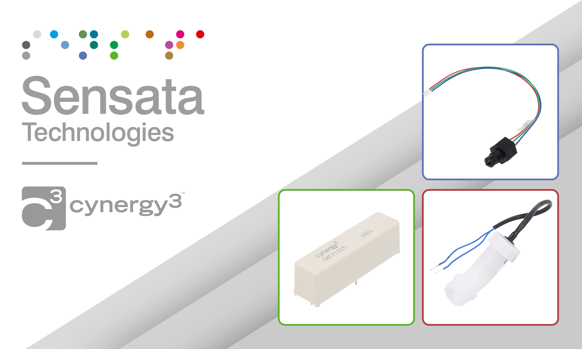 Artykuły dla automatyki marki Cynergy3 z grupy Sensata.   Przetworniki, czujniki i systemy bezprzewodowe dla przemysłu.