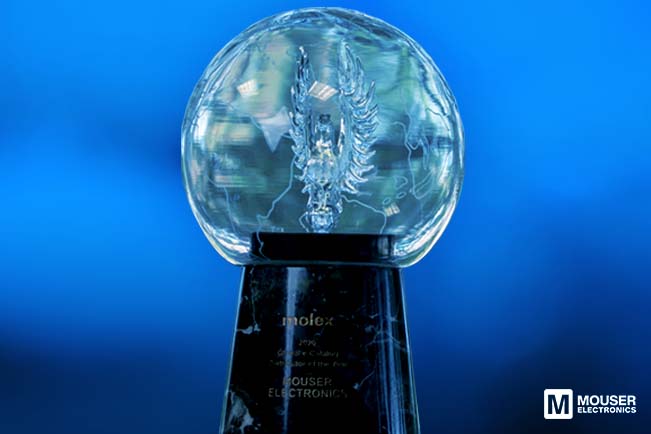 Firma Mouser Electronics drugi rok z rzędu wyróżniona przez Molex tytułem globalnego e-katalogowego dystrybutora roku