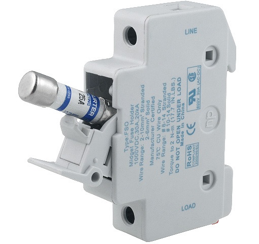 Bezpieczniki i gniazda bezpiecznikowe do systemów fotowoltaicznych