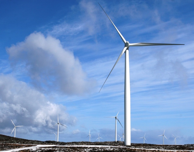 Farma wiatrowa na wyspie Smøla w Norwegii