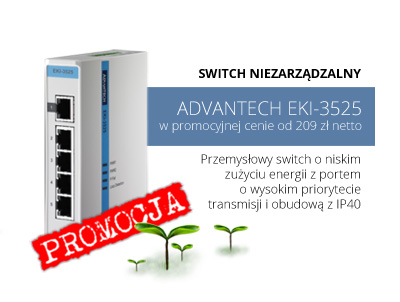 Przemysłowy switch Advantech EKI-3525 w promocyjnej cenie 209 zł