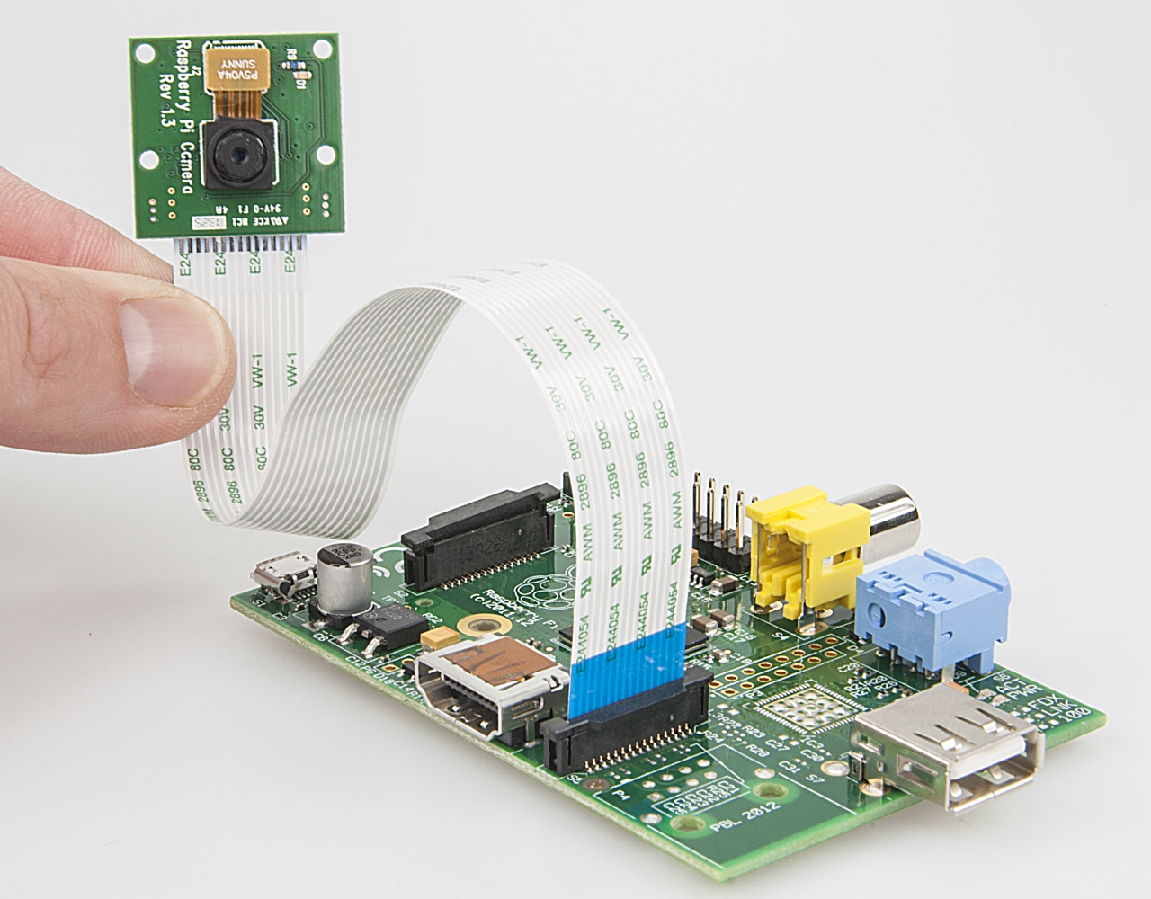 Raspberry Pi model A z modułem kamery