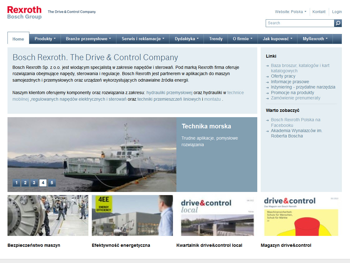 Nowa strona internetowa Bosch Rexroth