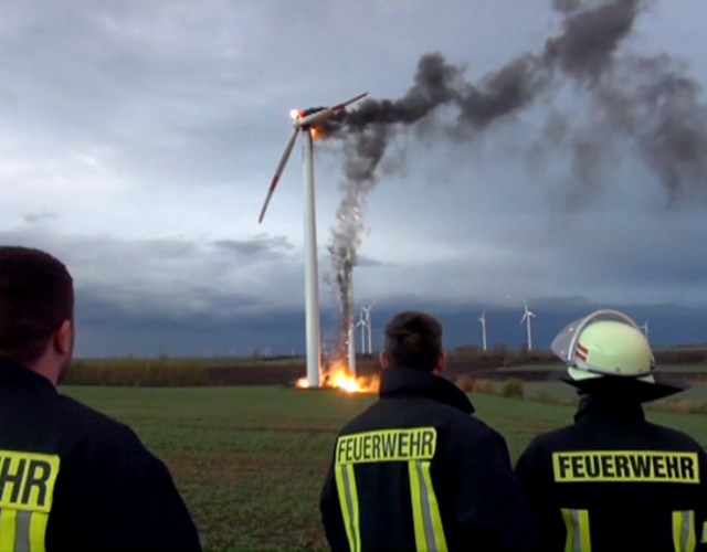 Pożar turbiny wiatrowej