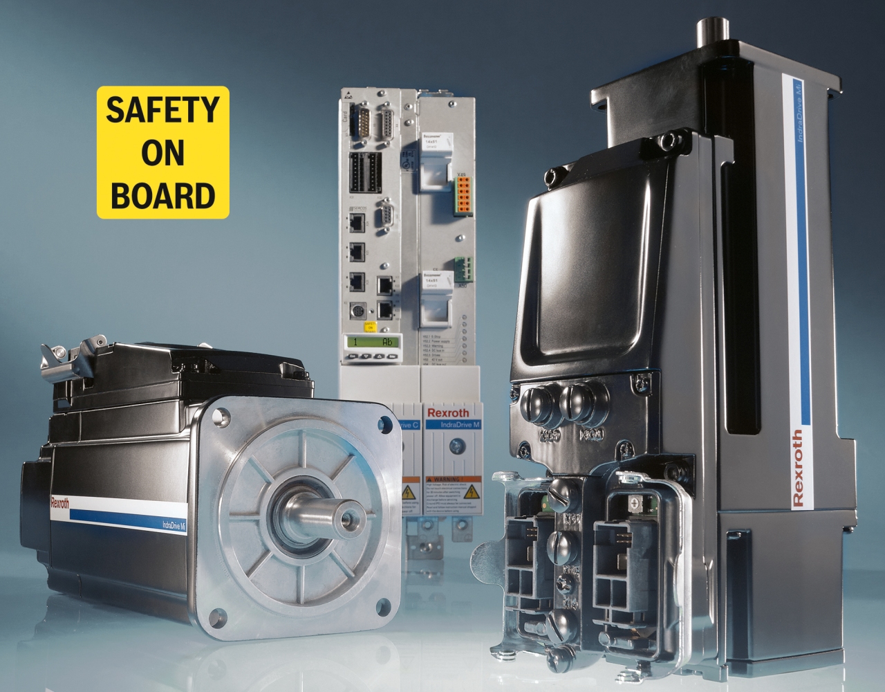 Rozwiązanie SafeMotion w technologii zdecentralizowanych napędów IndraDrive Mi