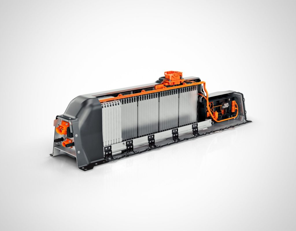 Przekrój baterii hybrydy typu plug-in