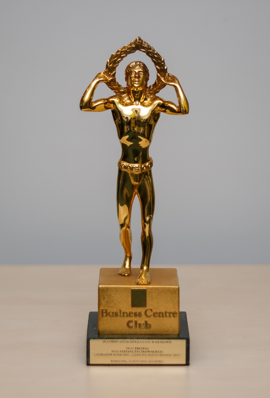 Złota statuetka Lider Polskiego Biznesu