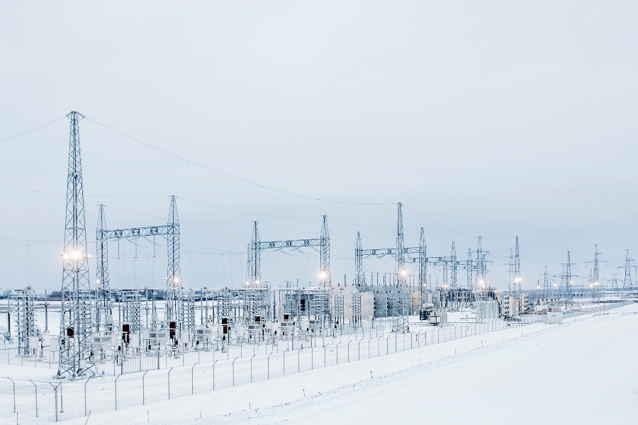 Stacja przekształtnikowa prądu stałego ABB w pobliżu miasta Olita (Alytus) na Litwie