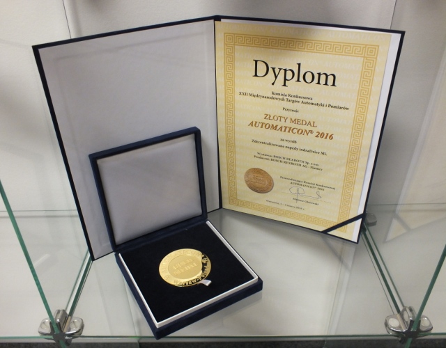 Złoty Medal AUTOMATICON 2016 przyznany został firmie Bosch Rexroth Sp. z o.o. za zdecentralizowane napędy IndraDrive Mi