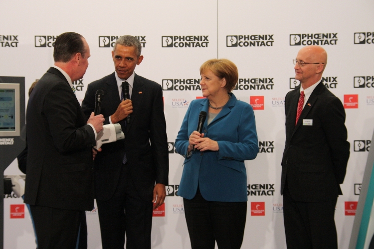 Prezydent Barack Obama odwiedził stoisko Phoenix Contact na targach Hannover Messe