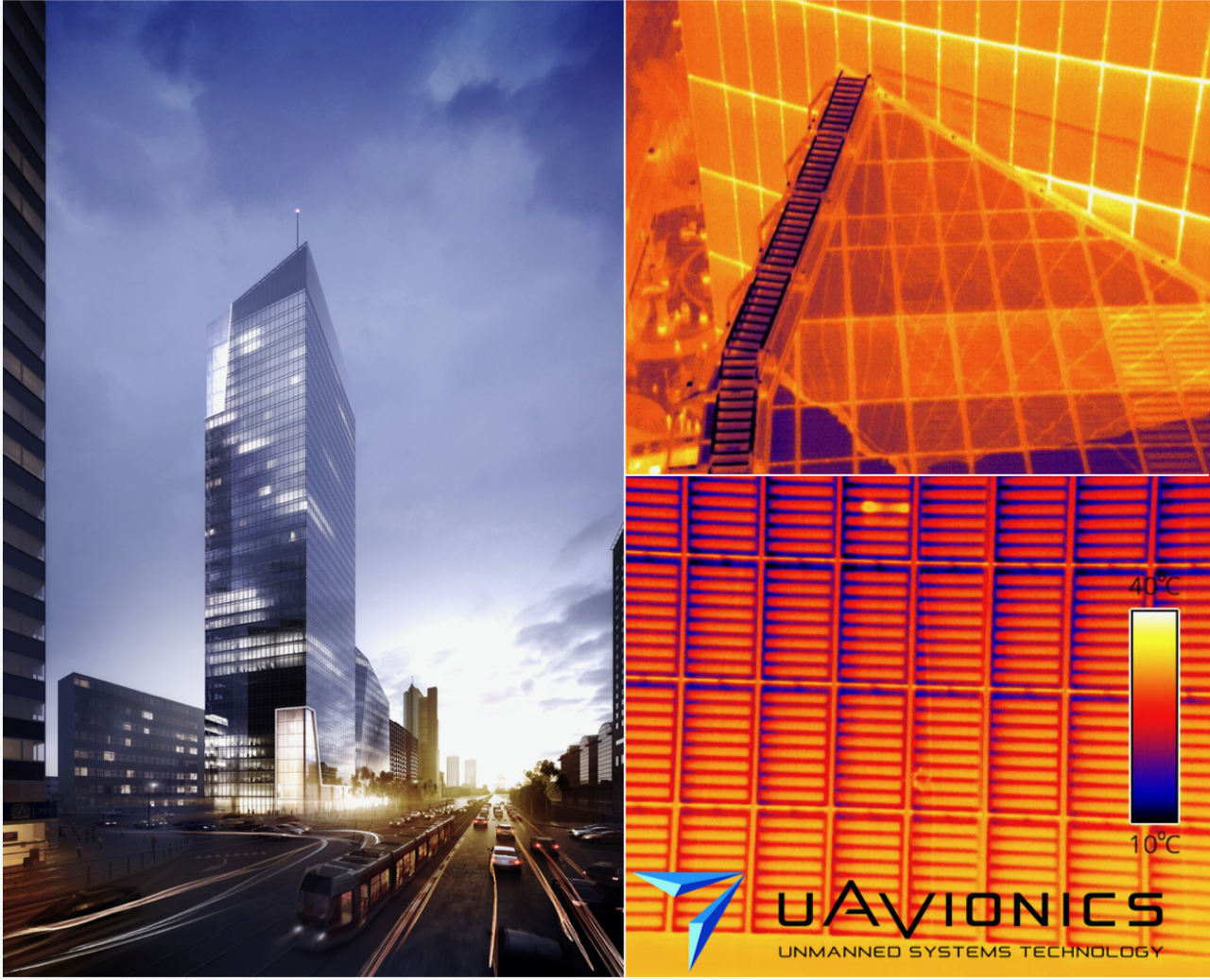 Oblot termowizyjny budynku Q22 z wykorzystaniem bezzałogowca