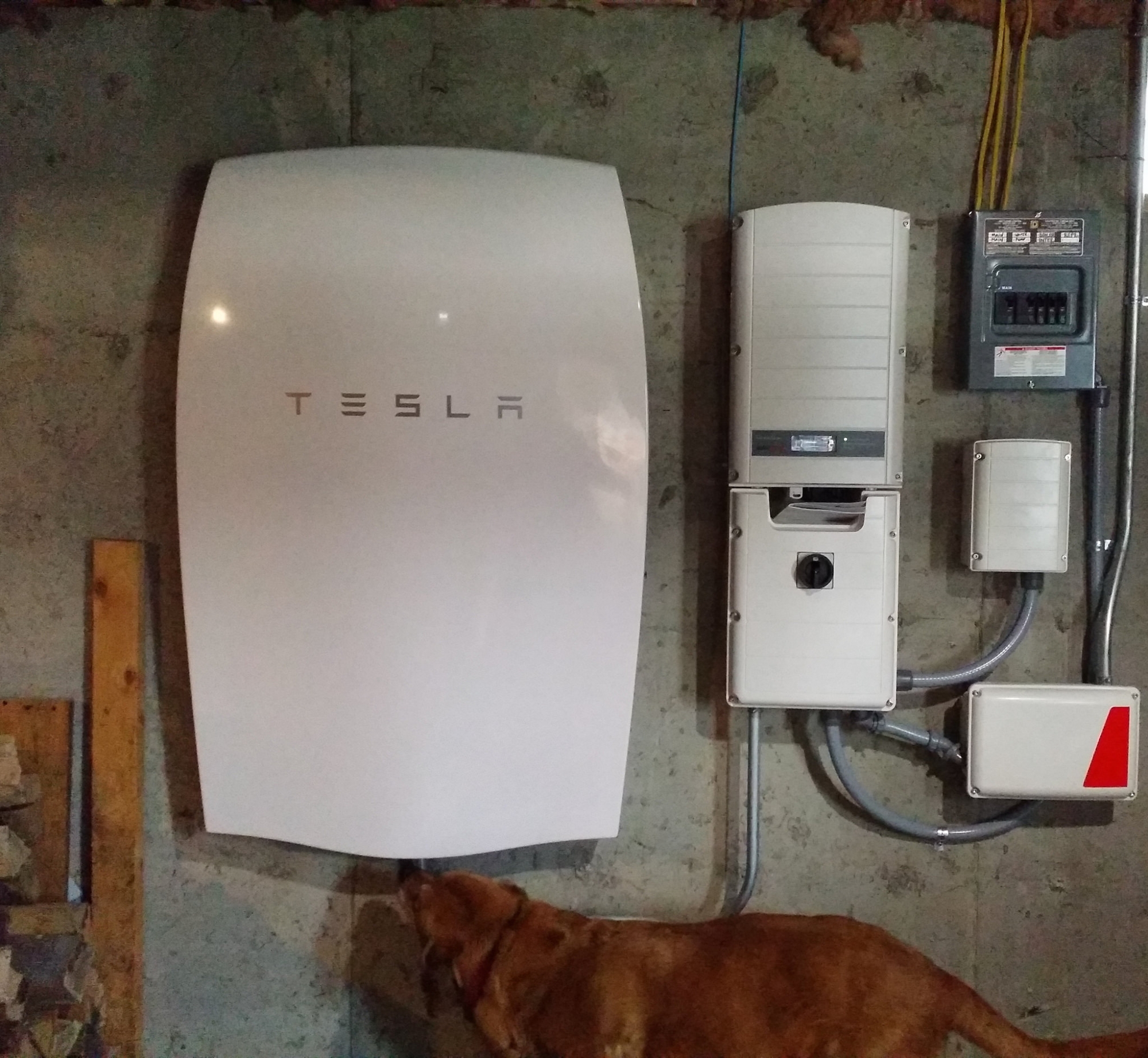 Akumulator Tesla PowerWall podłączony do domowej sieci