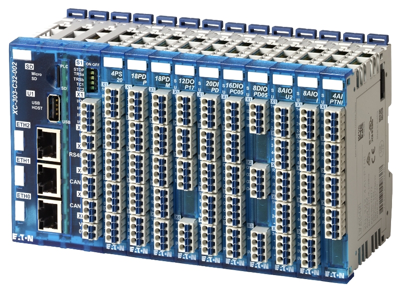 Sterownik XC300 wraz z systemem zdalnych wejść/wyjść XN300 tworzy kompaktową jednostkę zapewniającą oszczędność miejsca