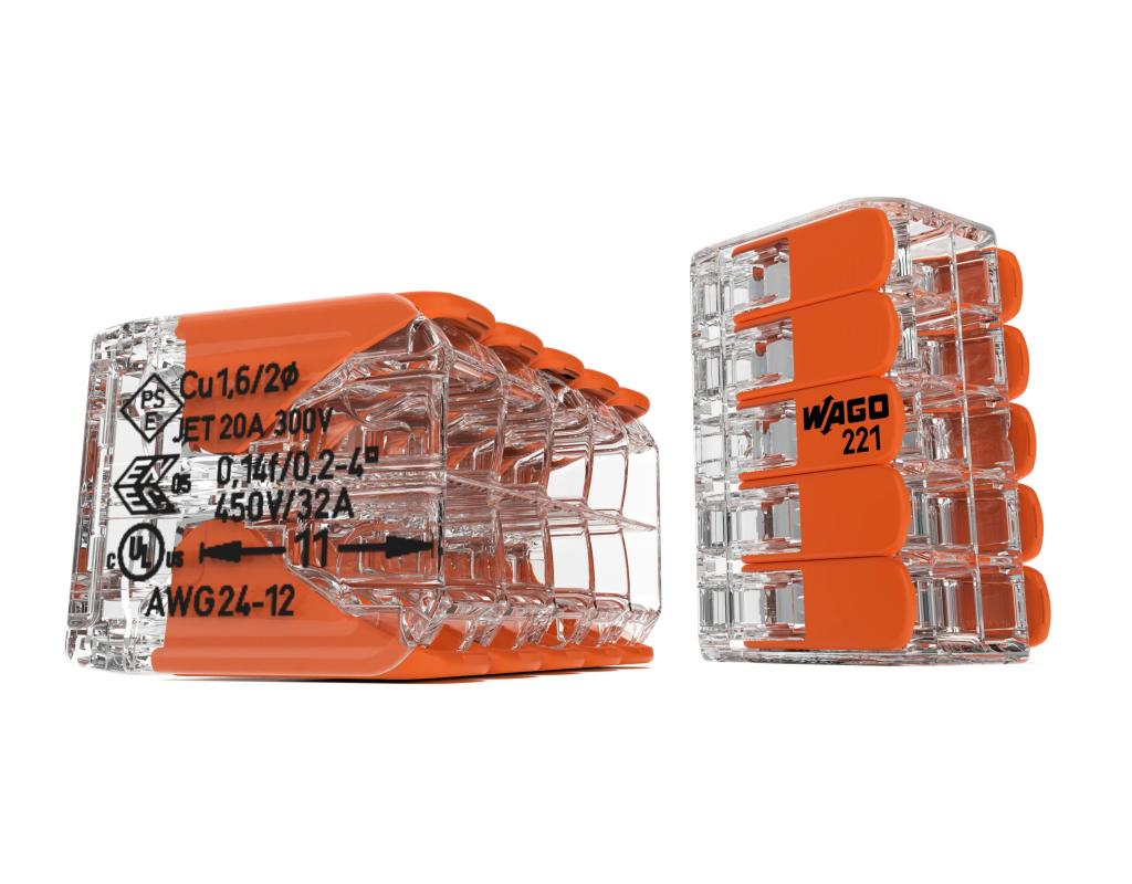 10-pozycyjny zacisk połączeniowy WAGO z dźwigniami