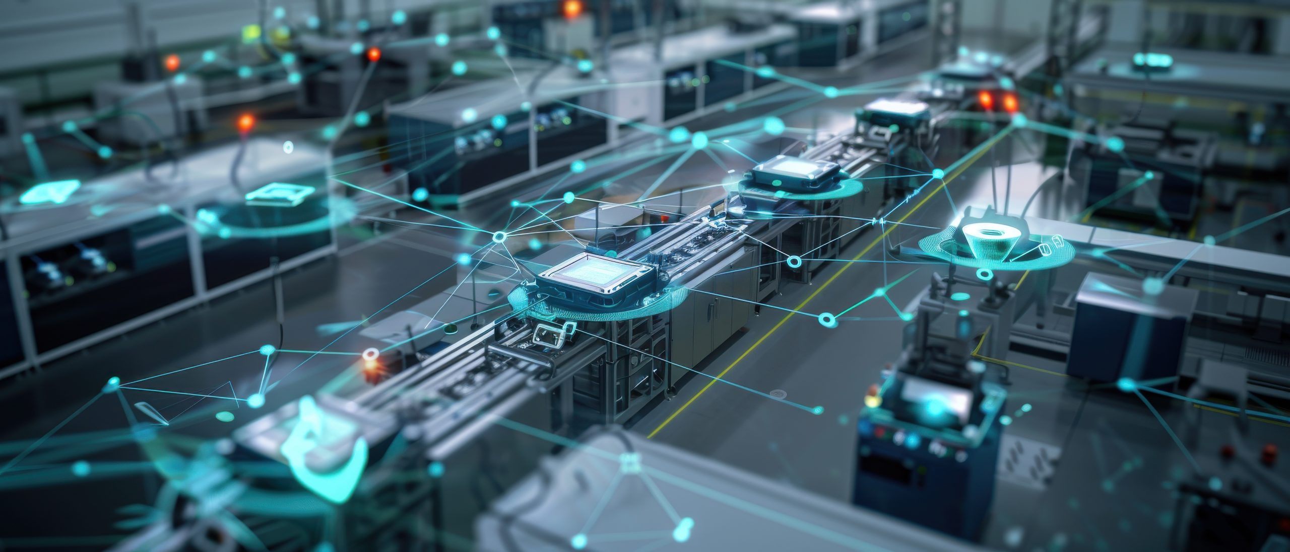 Ilustracja 2. Płynna koordynacja między czujnikami, wbudowanymi procesorami i modułami komunikacyjnymi ma zasadnicze znaczenie dla utrzymania dokładności cyfrowego bliźniaka (źródło: Elzerl/stock.adobe.com; wygenerowana przez AI)