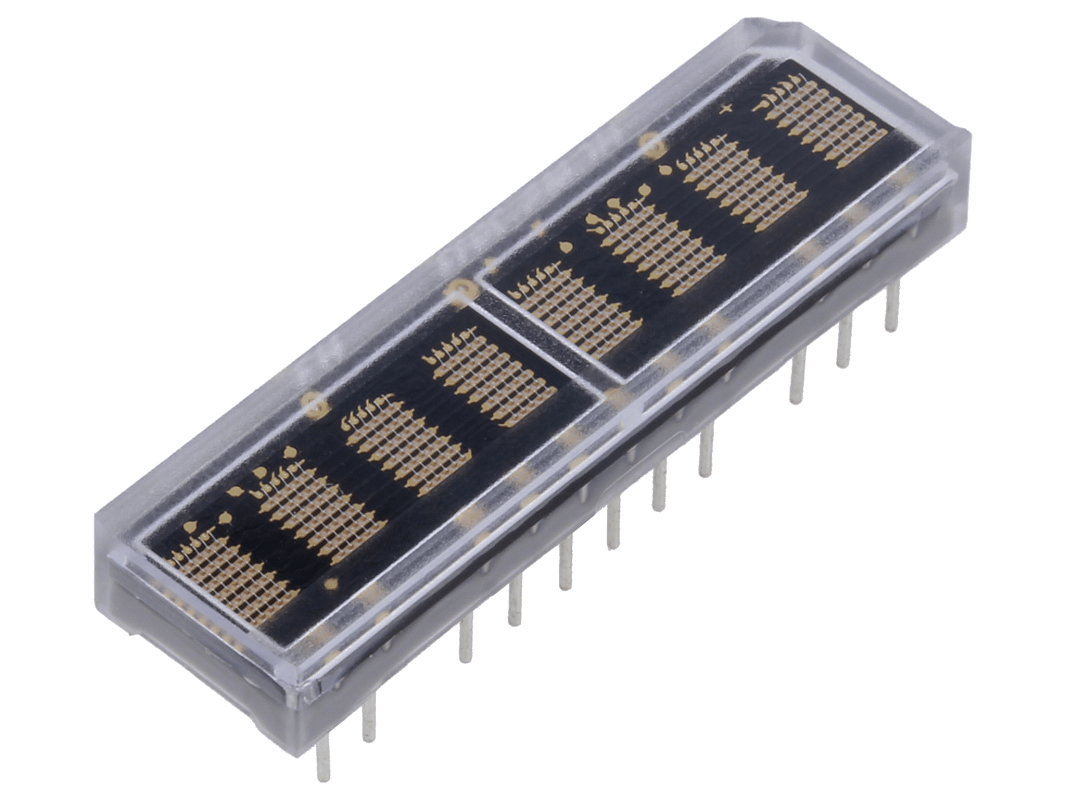 Wyświetlacz z 8 znakami do montażu THT