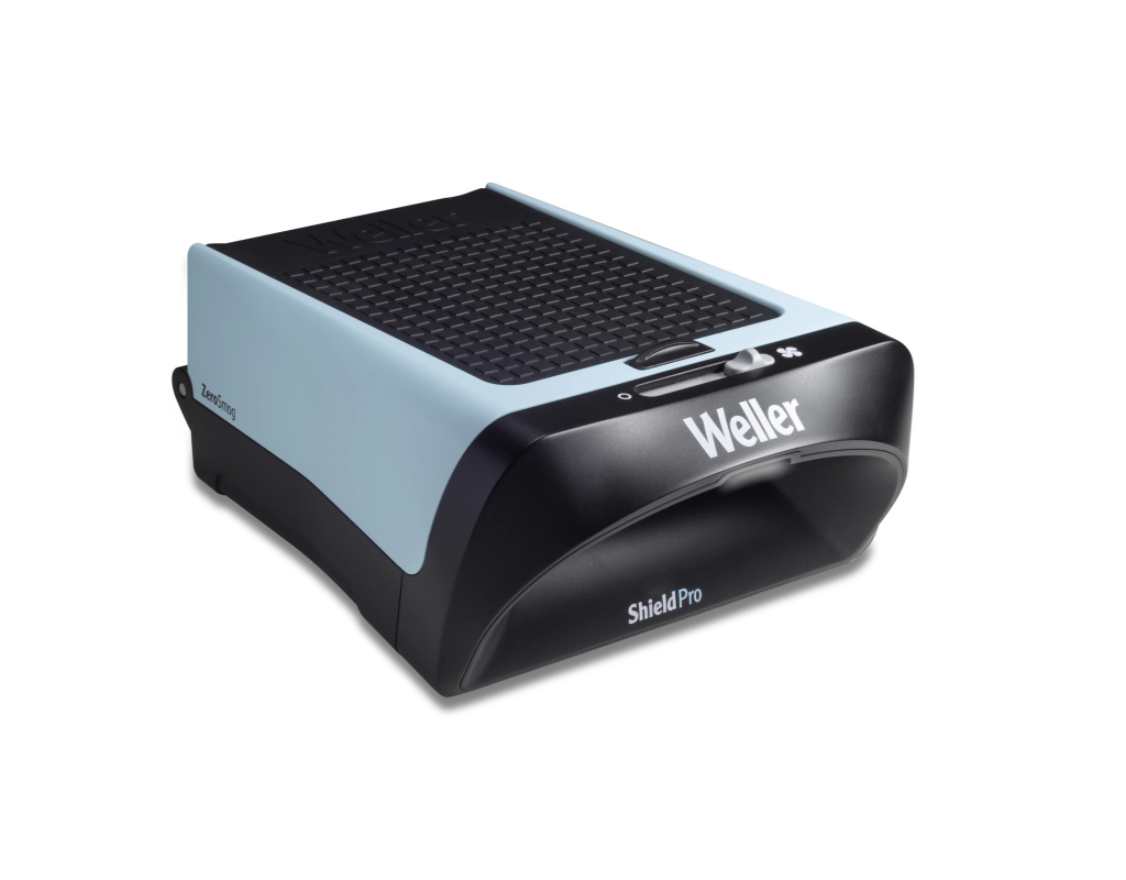 Lepsze powietrze podczas lutowania i więcej wolnej przestrzeni w miejscu pracy: właśnie w tym celu firma Weller opracował ZeroSmog Shield Pro.
