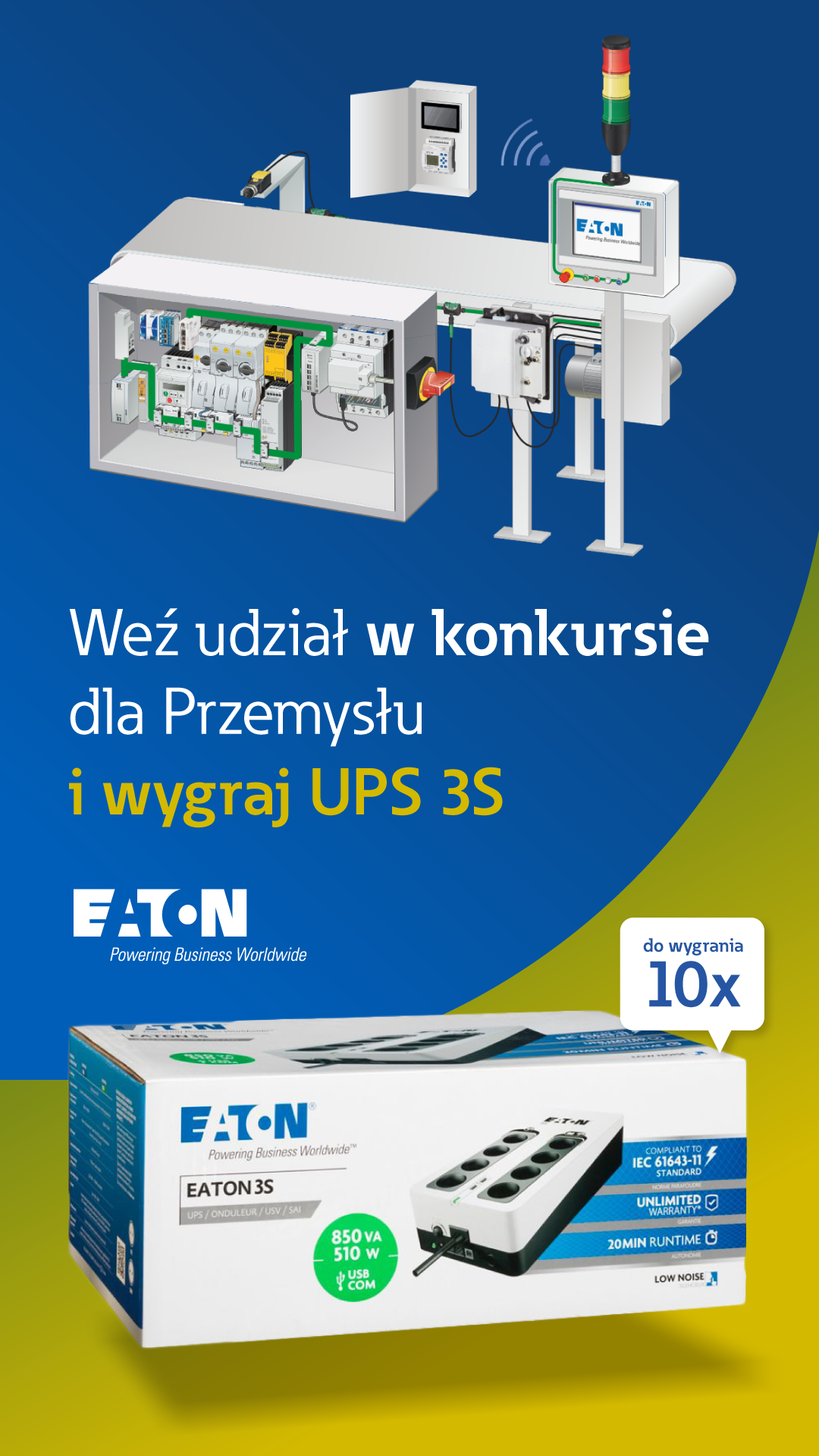 Konkurs – podziel się zdjęciem Twojej szafy sterowniczej i wygraj zasilacz UPS 3S od Eaton